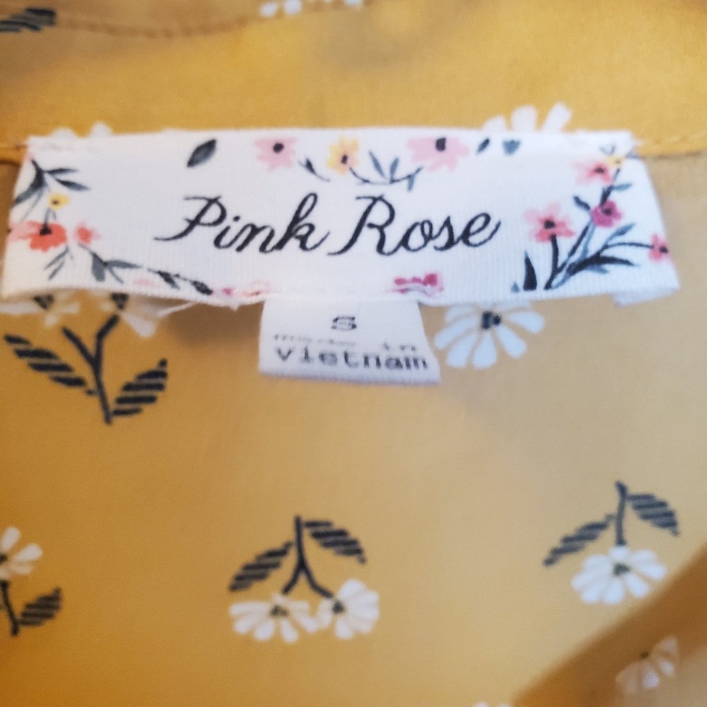 Yellow floral short sleeved shirt